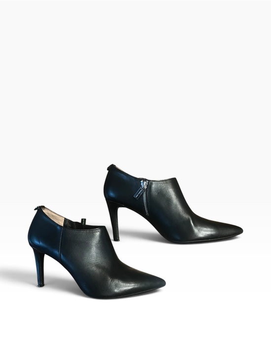 Michael Kors Shoes - Michael Kors Black Leather Pointed Heel Ankle Booties